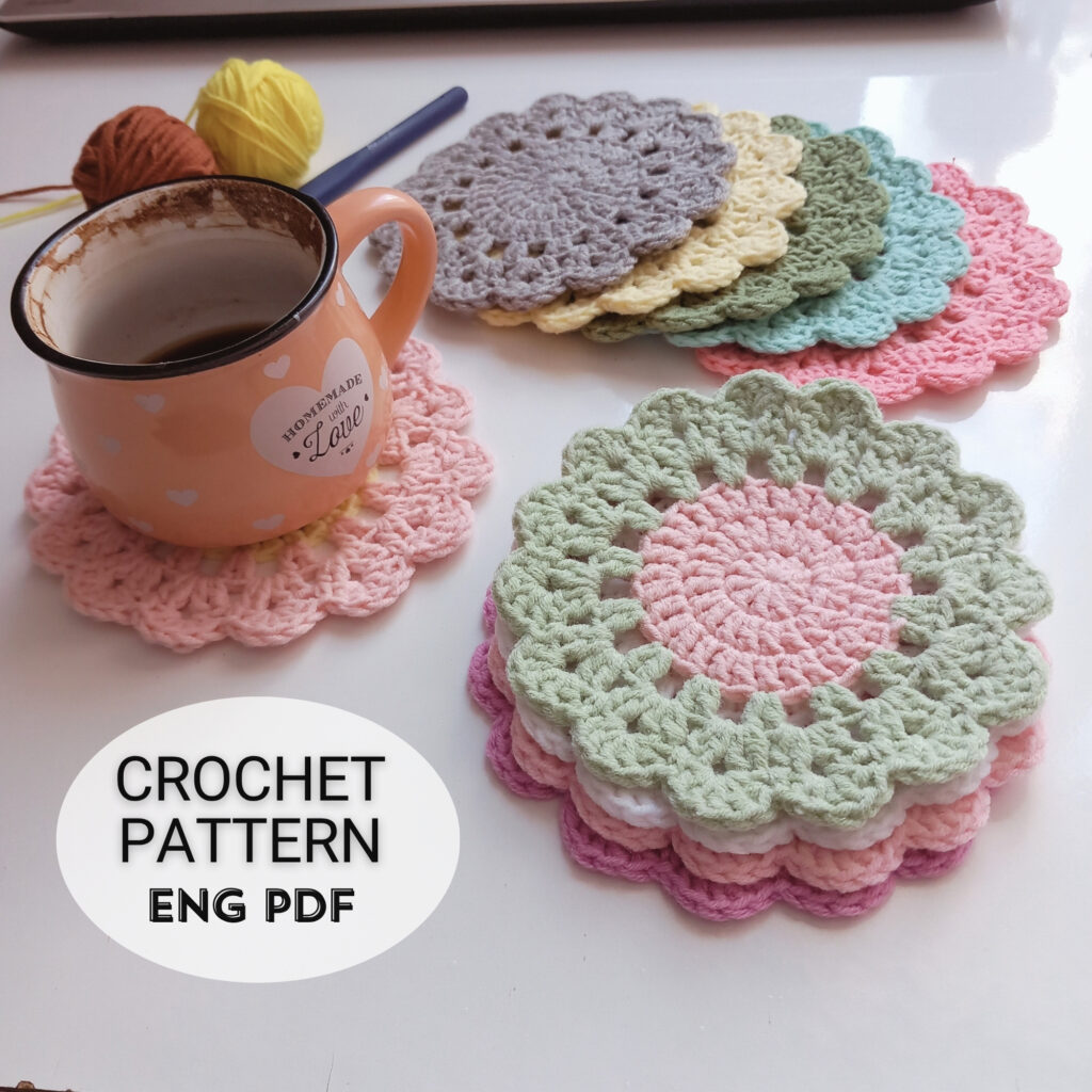 Crochet Flower Coaster Pattern